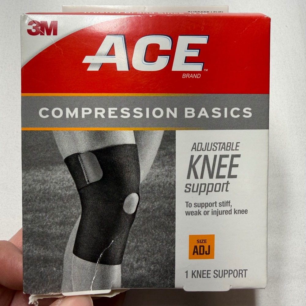 ACE Compression Basics Adjustable Knee Support Black Moderate Support 107020